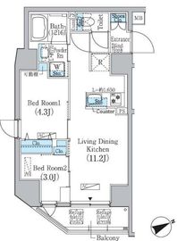 プライムブリス蔵前 403 間取り図