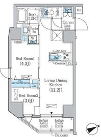 プライムブリス蔵前 803 間取り図