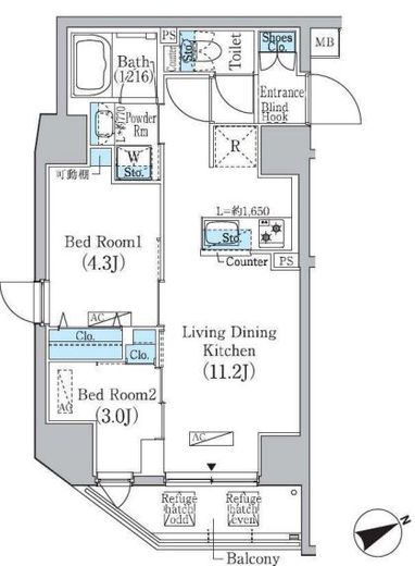 プライムブリス蔵前 903 間取り図