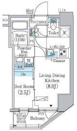 プライムブリス蔵前 1101 間取り図