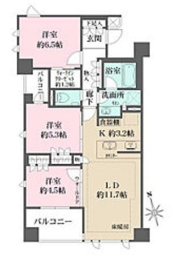 ザ・パークハウス大倉山 5階 間取り図