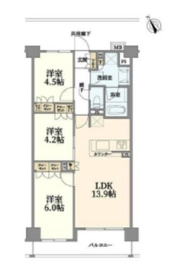 プレシス東日暮里 302 間取り図