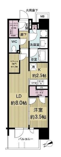 リビオシティ南砂町ステーションサイト 8階 間取り図