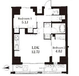 フレンシア御徒町 1105 間取り図