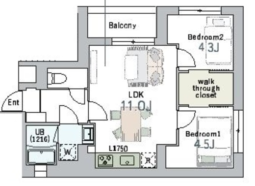 グランデュオ中野5 (GranDuo Nakano5) 202 間取り図