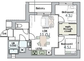 グランデュオ中野5 (GranDuo Nakano5) 202 間取り図