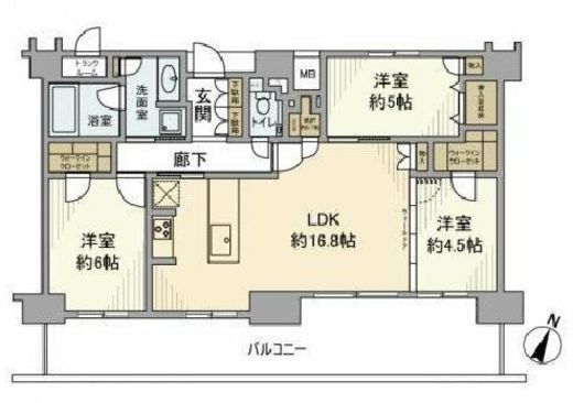 プラウド京急蒲田 9F1 間取り図