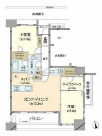 カワサキ・ミッドマークタワー 9階 間取り図