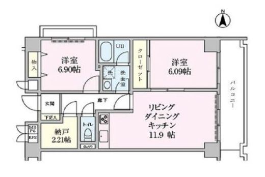 ボヌール東池袋 701 間取り図