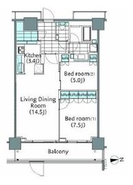 コンフォリア新宿イーストサイドタワー 2316 間取り図