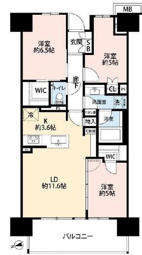 ブリリアシティ西早稲田 8階 間取り図