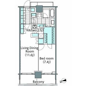 コンフォリア新宿イーストサイドタワー 2406 間取り図