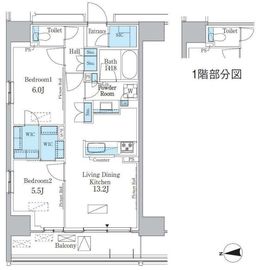 パークアクシス新宿百人町 124 間取り図