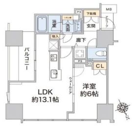 プラウド新虎通り 16階 間取り図