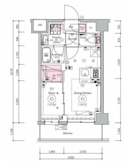 SYFORME MOTOMACHI-CHUKAGAI (シーフォルム元町中華街) 2階 間取り図