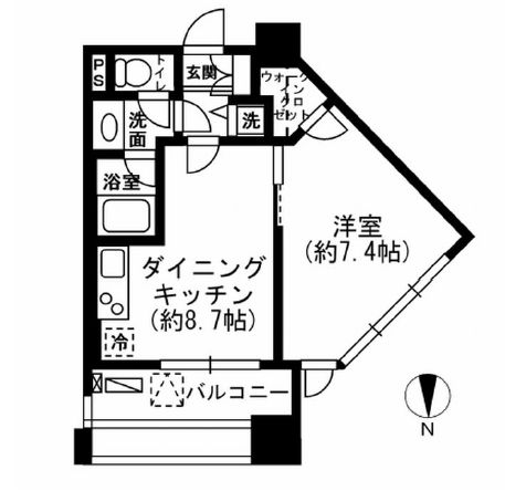 レジディア市ヶ谷 804 間取り図