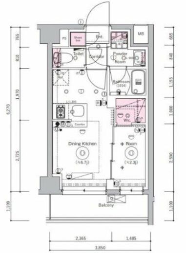 SYFORME MOTOMACHI-CHUKAGAI (シーフォルム元町中華街) 6階 間取り図