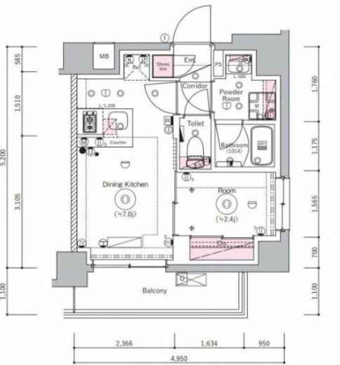 SYFORME MOTOMACHI-CHUKAGAI (シーフォルム元町中華街) 2階 間取り図
