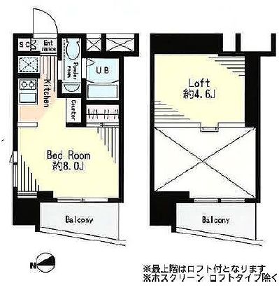 レジディア市谷薬王寺 1202 間取り図