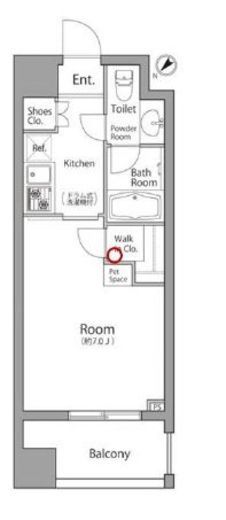 レジディア池袋ウエスト 408 間取り図
