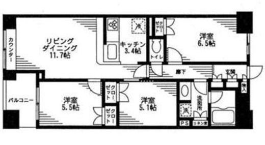 レジディア日本橋馬喰町 1005 間取り図