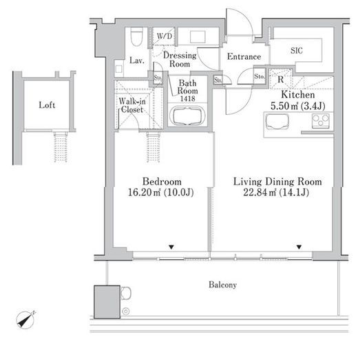赤坂AIRレジデンス 502 間取り図