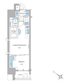 ルフォンプログレ西大井プレミア 1401 間取り図