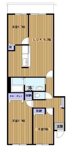ルリエ横浜長者町 5階 間取り図