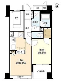 コスモ麻布十番 4階 間取り図