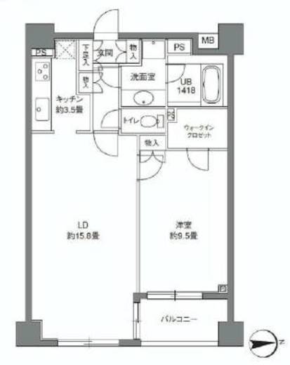 カスタリア高輪 906 間取り図