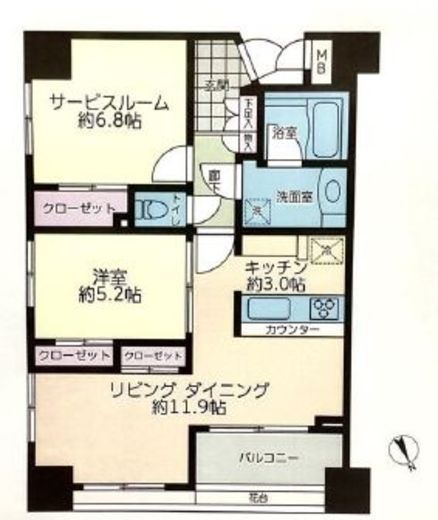 ミオカステーロ横濱南アビターレ 4階 間取り図