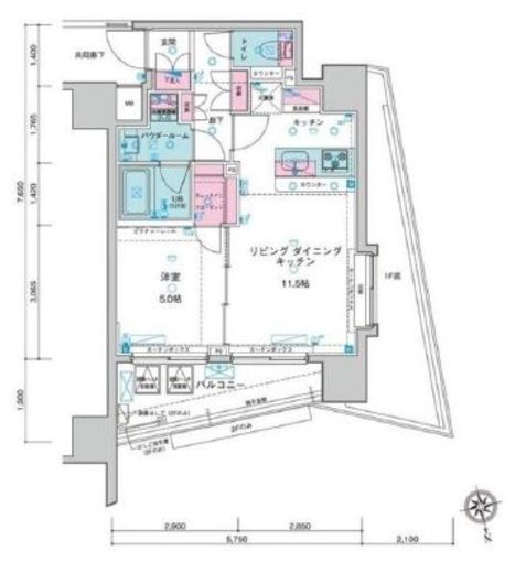 ジェノヴィア新宿御苑グリーンヴェール 11階 間取り図