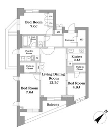 パシフィックレジデンス目黒本町 501 間取り図