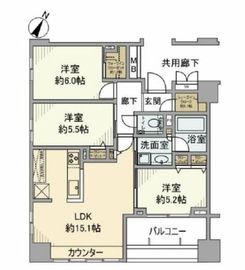 ディアスタ横濱中央 10階 間取り図