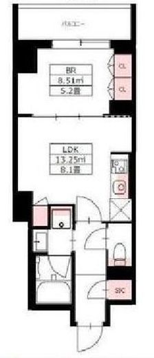 Nifit NIHONBASHI YOKOYAMACHO (ニフィット日本橋横山町) 402 間取り図