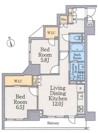 クレストコート町屋 201 間取り図