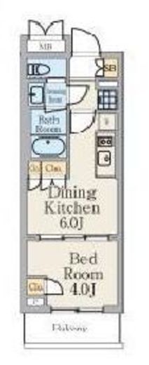 クレストコート町屋 503 間取り図