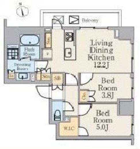 クレストコート町屋 206 間取り図
