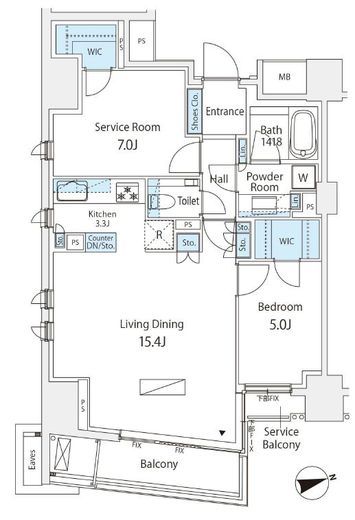 ディアナガーデン西麻布 2階 間取り図