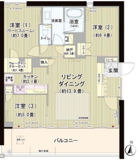 ガーデニエール砧ウエスト 1004 間取り図