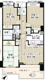 上野毛パーク・ホームズ アダージオ 3階 間取り図