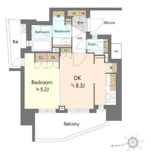 リストレジデンス新御徒町 9階 間取り図