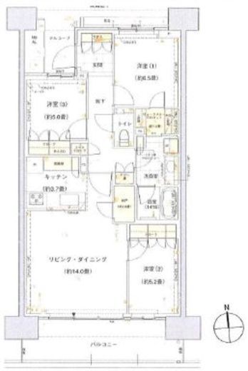 HARUMI FLAG SUN VILLAGE (晴海フラッグ サンヴィレッジ) 9階 間取り図