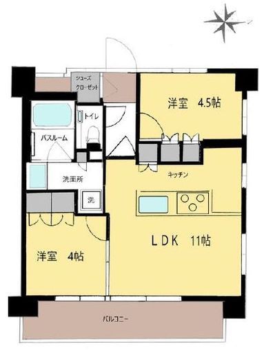 クリオ武蔵小杉ガーデンマークス 4階 間取り図