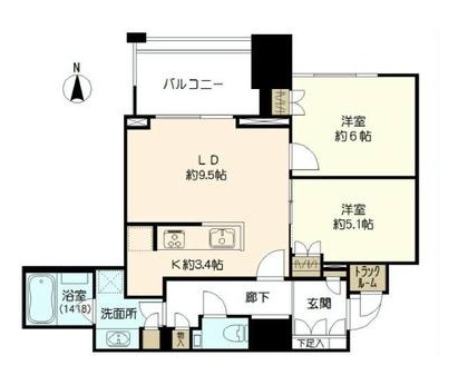 ザ・レジデンス三田 14階 間取り図