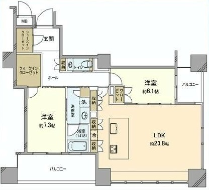 ガレリアグランデ 21階 間取り図