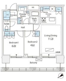 ブリリアタワー浜離宮 25階 間取り図