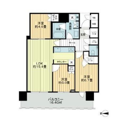 パークタワー晴海 27階 間取り図