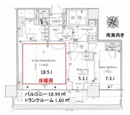 パークタワー勝どきミッド/サウス 39階 間取り図