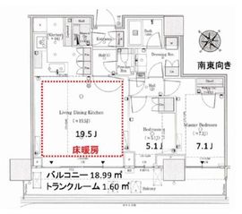 パークタワー勝どきミッド/サウス 39階 間取り図